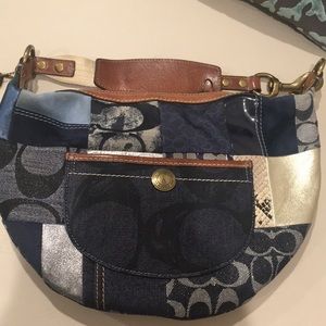 Coach Denim Patchwork Design Handbag